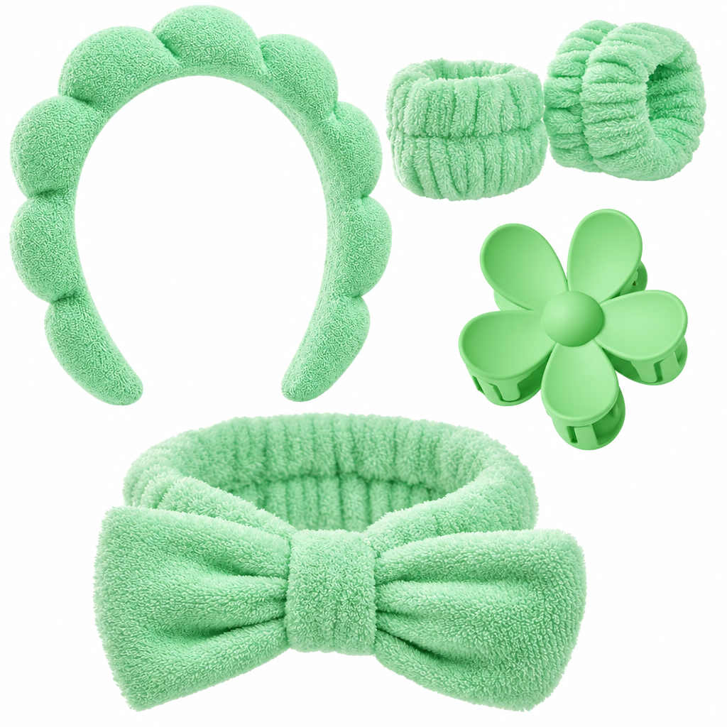 Mint green spa headband set